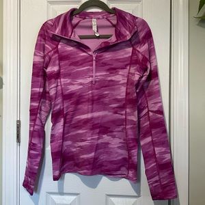 Under Armour Pink Camo Cold Gear 3/4 Zip Top